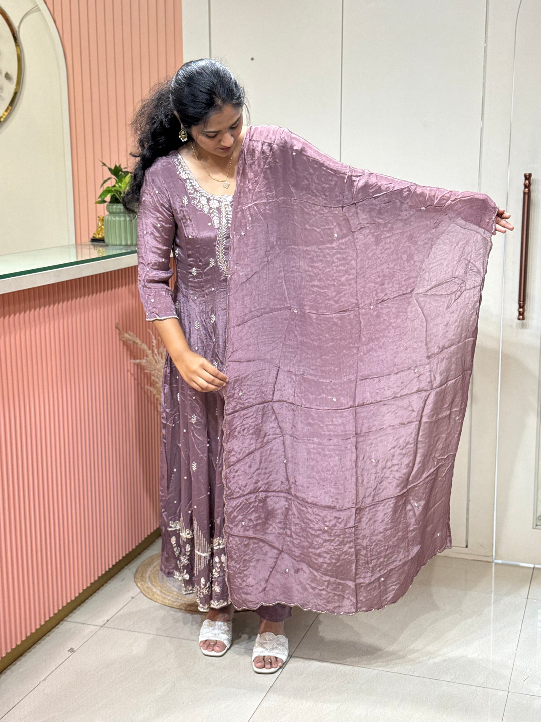 Pure Chinon Handwork Collection Party Wear | R177