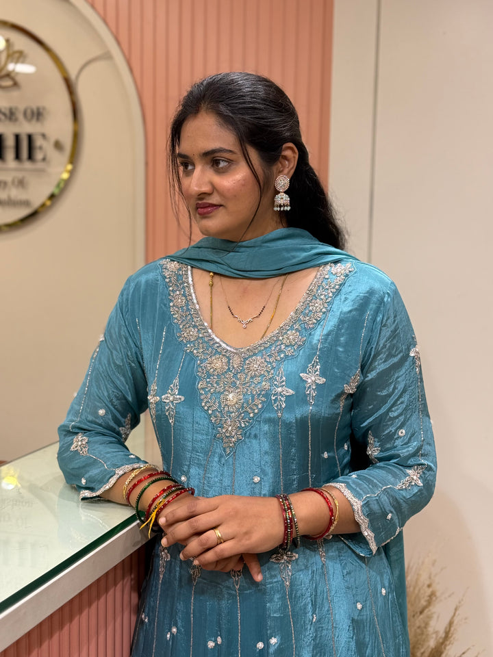 Pure Chinon Handwork Collection Party Wear  | R177