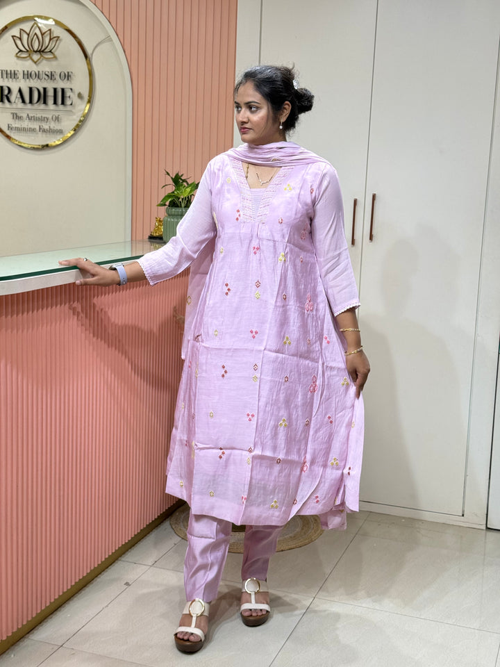 Mul Chanderi Collection with Embroidery work (Cotton Lining)| R204