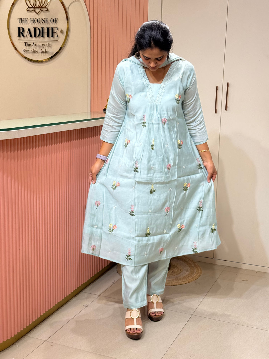 Mul Chanderi Collection With Embroidery Work | R179