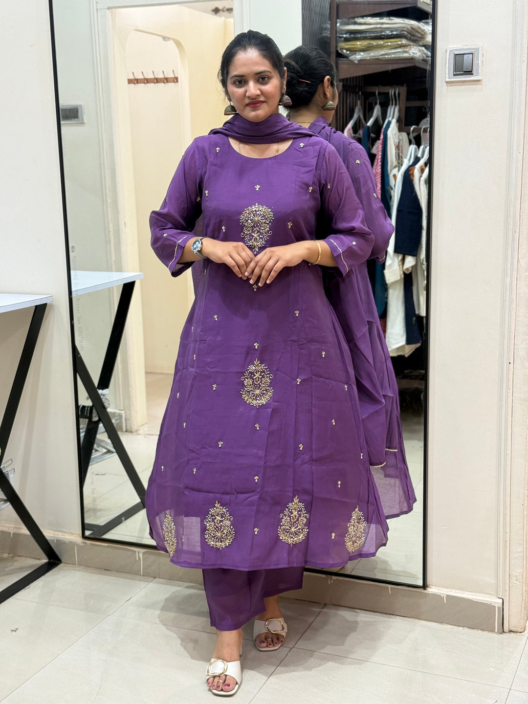 Mul Chanderi Semi Party Wear | R214