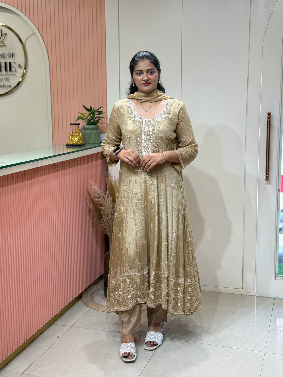 Pure Chinon Festive Collection | Full Handwork, Sequin &amp; Cut Dana | R177