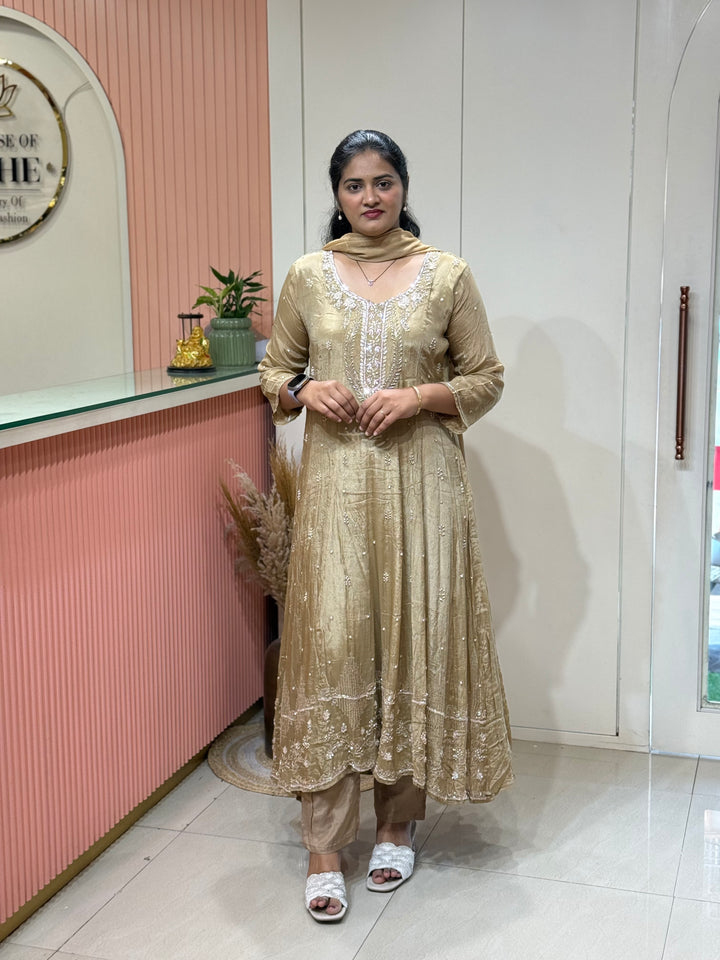 Pure Chinon Festive Collection | Full Handwork, Sequin &amp; Cut Dana | R177