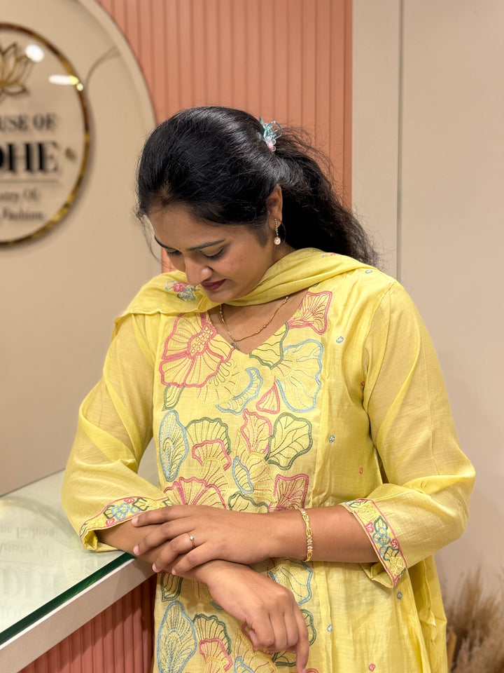 Mul Chanderi with Embroidery work ( Cotton Lining )| R204