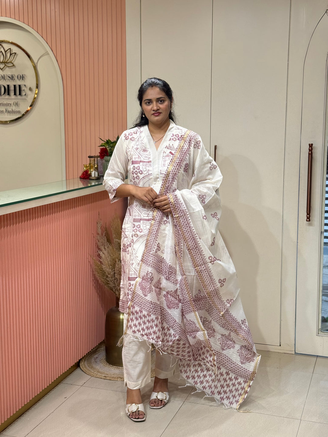 Linen Silk Collection with cotton Lining (Full Length Dupatta)| R181