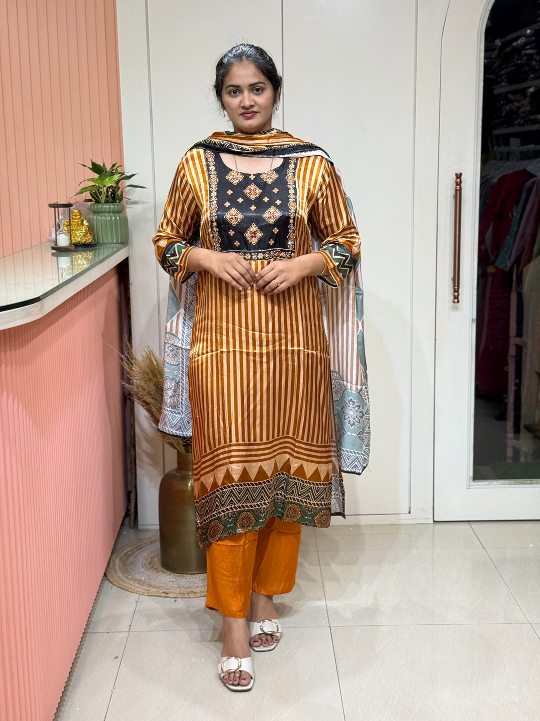Gaji Satin Collection with Bandini print ( Dupatta Gaji Satin ) | R227