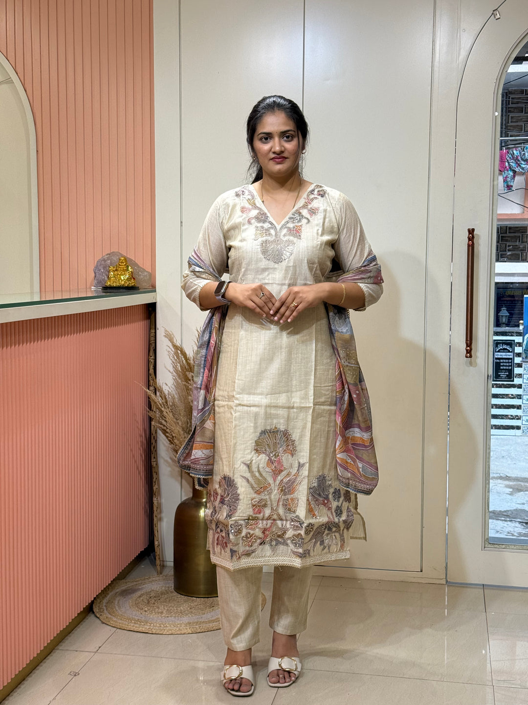 Pure Jamdhani Designer 3 Pcs Set Collection (Cotton Lining)| R211
