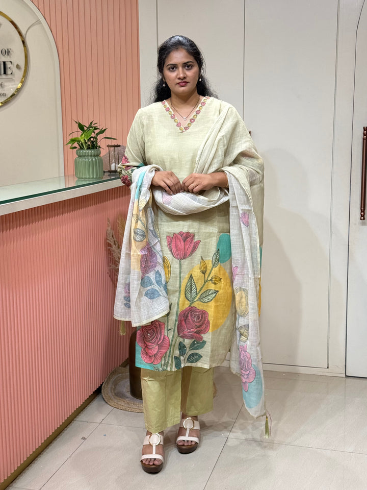 Linen Cotton 3 Pcs Set Collection with Cotton Lining | R146