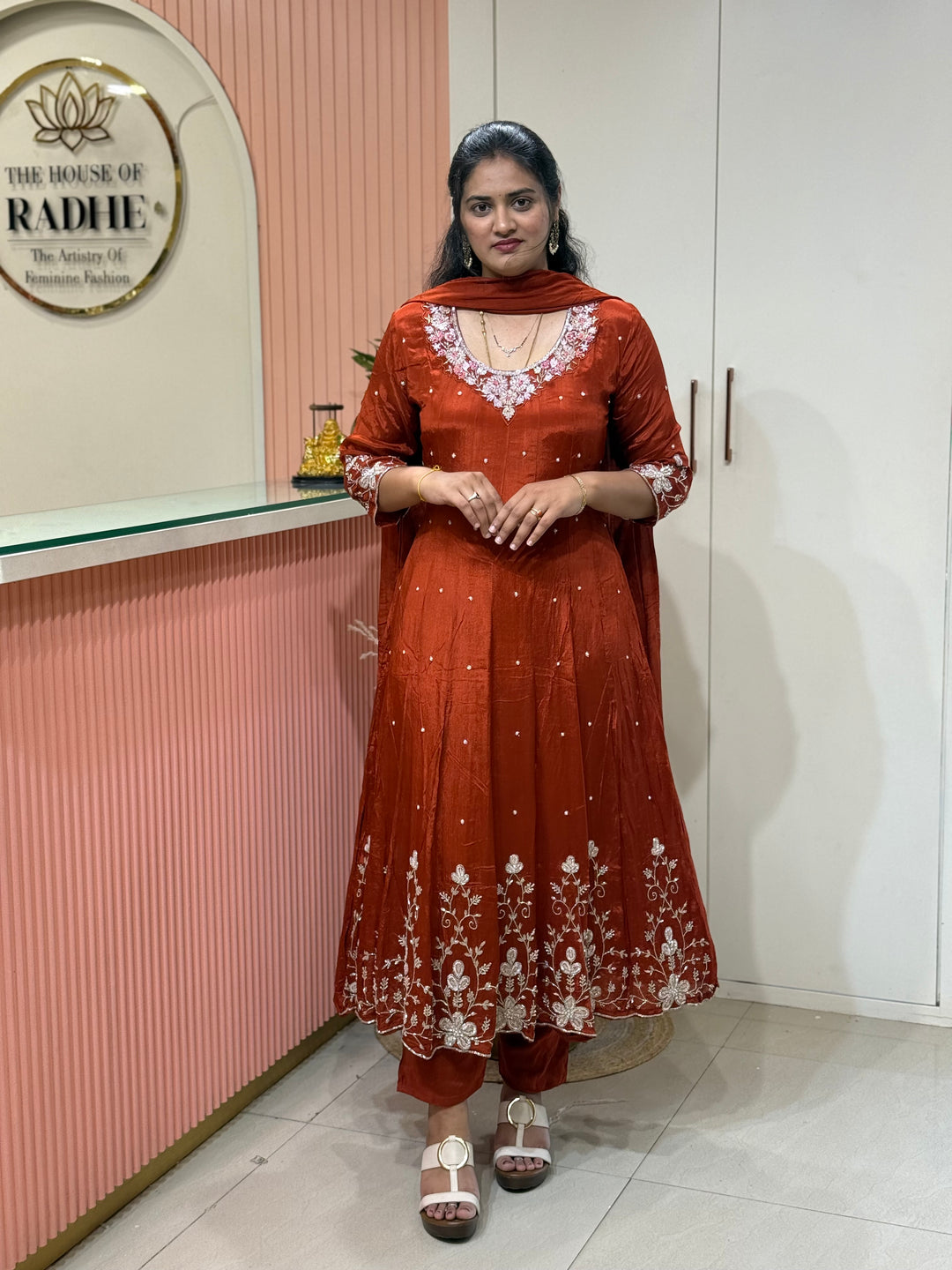 Pure Chinon Handwork Collection Party Wear  | R177