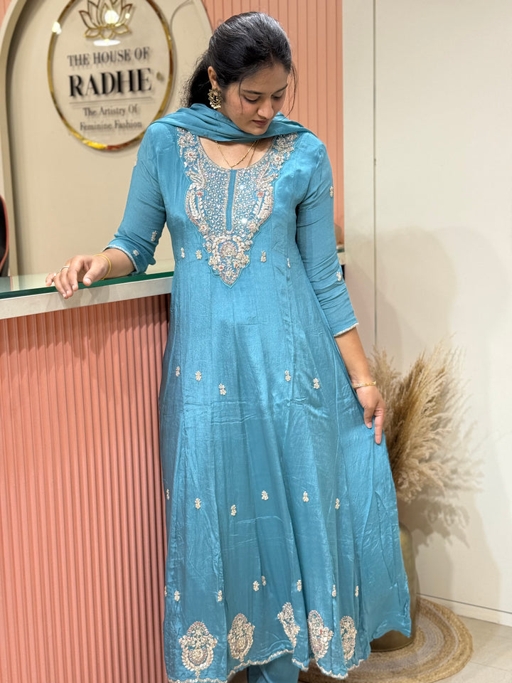 Pure Chinon Handwork Collection Party Wear  | R177