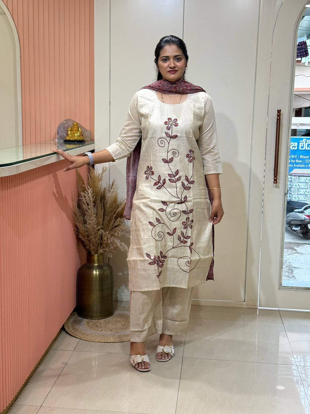 Pure Jamdhani Designer 3 Pcs Set Collection (Cotton Lining)| R211
