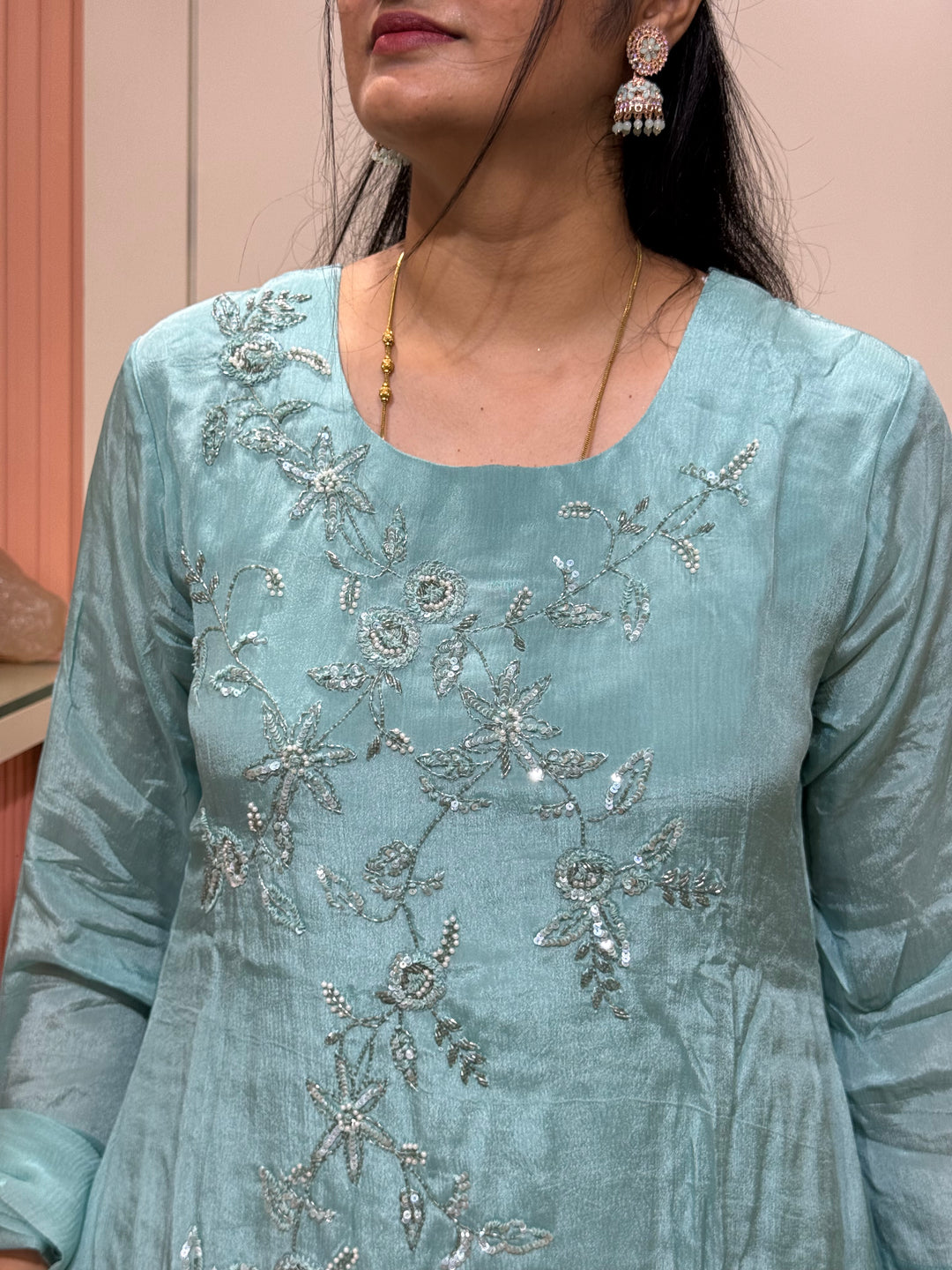 Pure Chinon Handwork Collection Party Wear  | R177