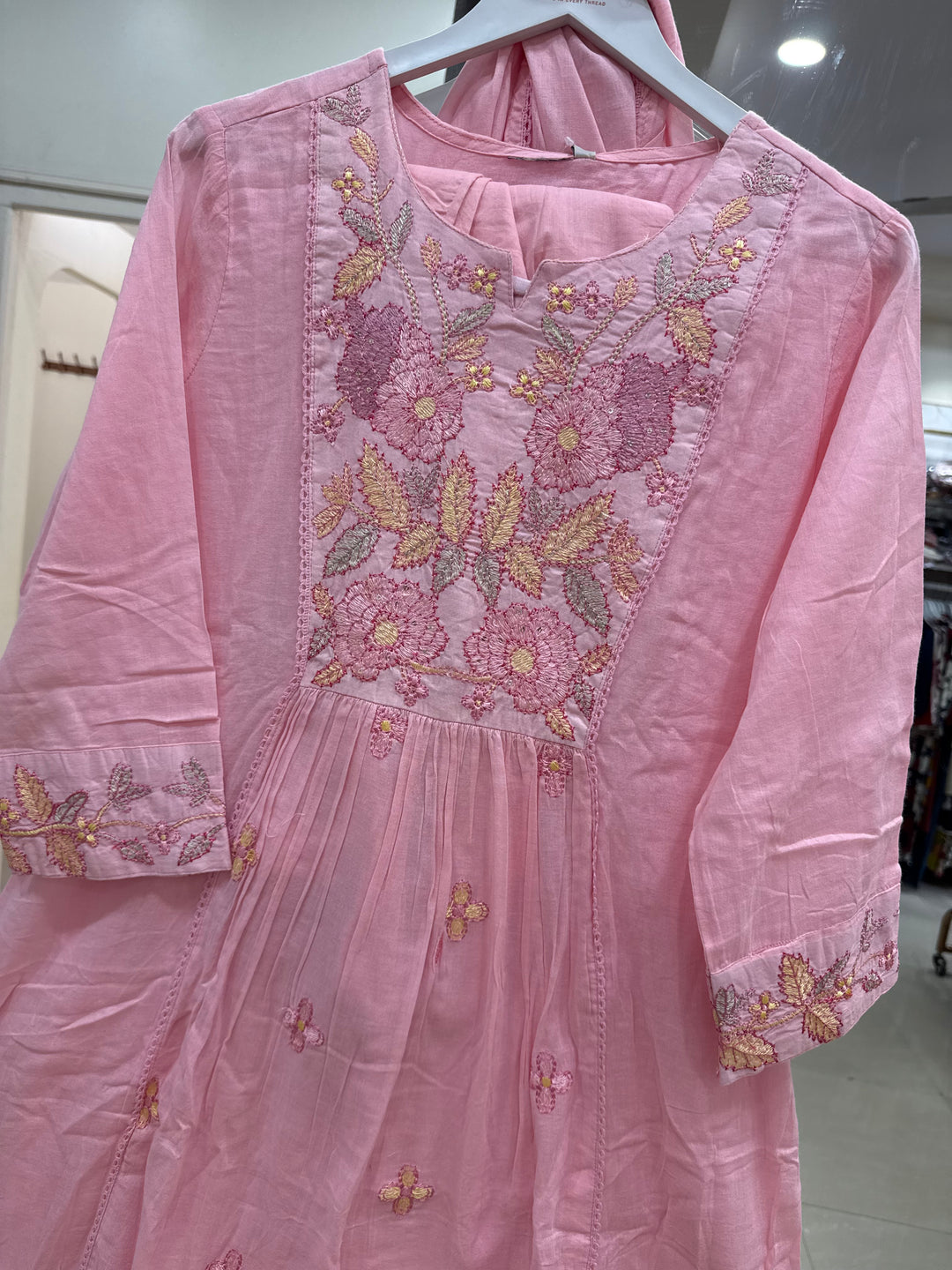 Pure Mul Cotton with Embroidery Work (Cotton Lining)  | R168