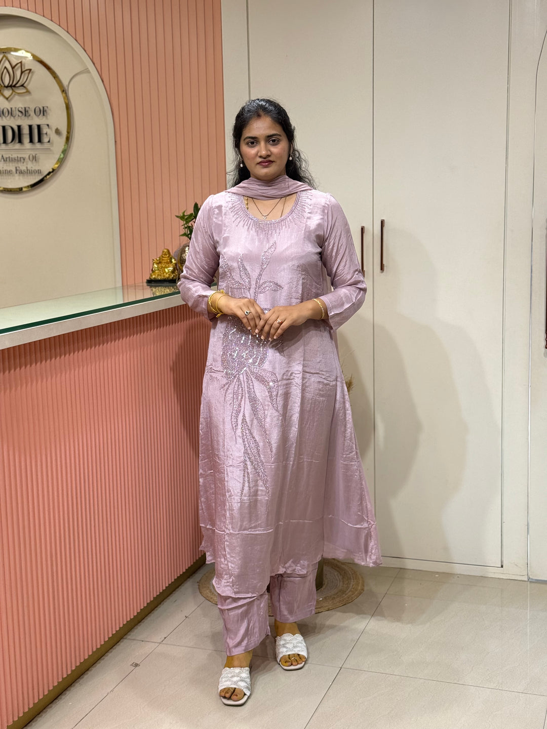 Pure Chinon Handwork Collection Party Wear | R177