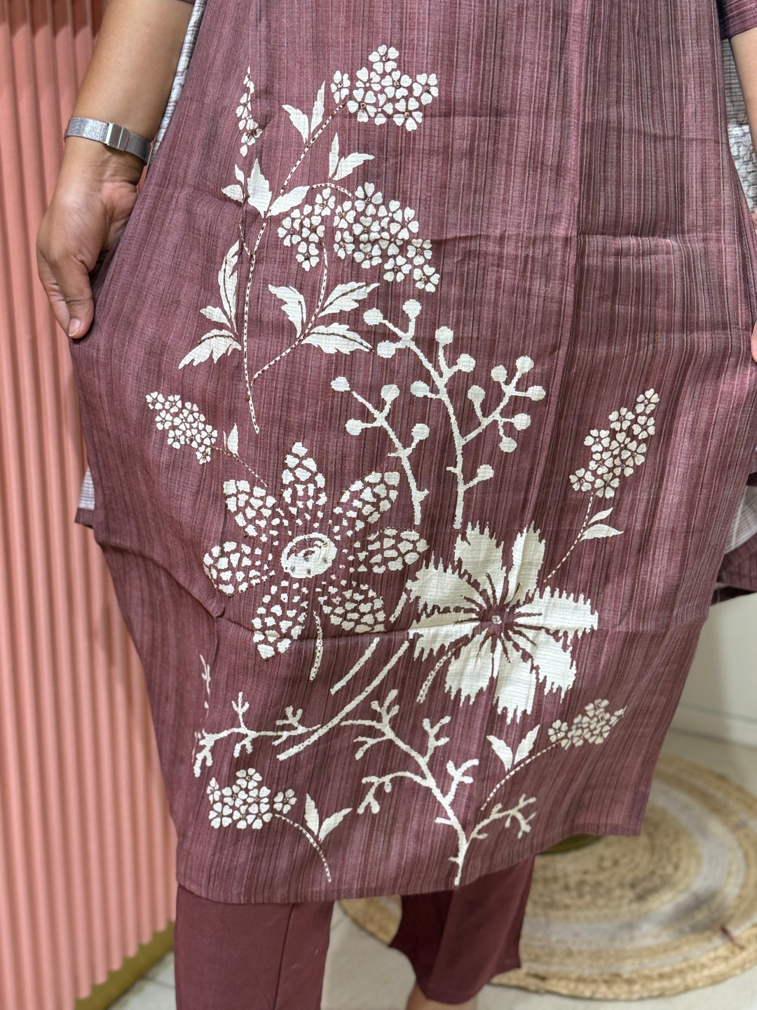 Premium Vatican fabric with beautiful floral work | R146
