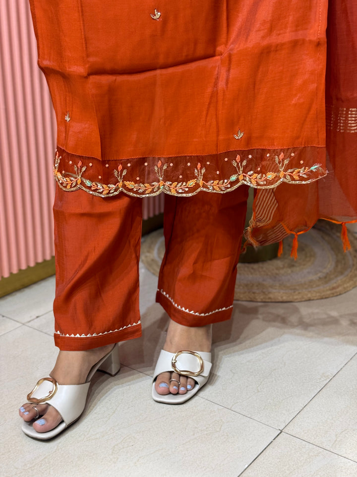 Mul Chanderi  Handwork Collection | R216