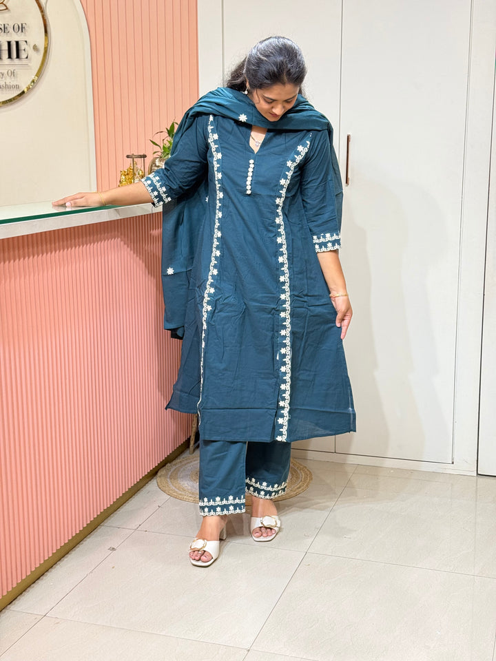 Cotton 3Pcs Set Collection with Embroidery work | R220