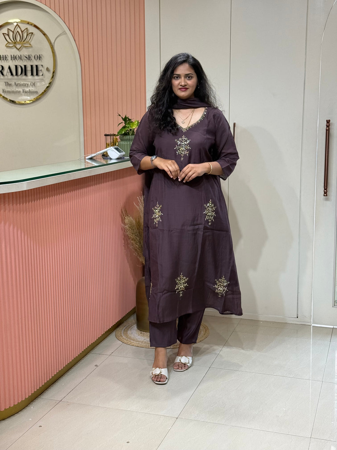 Coral Mul Chanderi with Cut Dana Work | R138