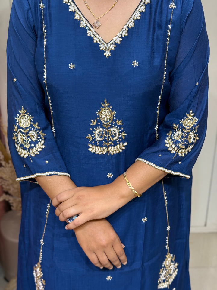 Coral Mul Chanderi Partywear Collection |Cut Dana  &amp; Zardozi Work | R206