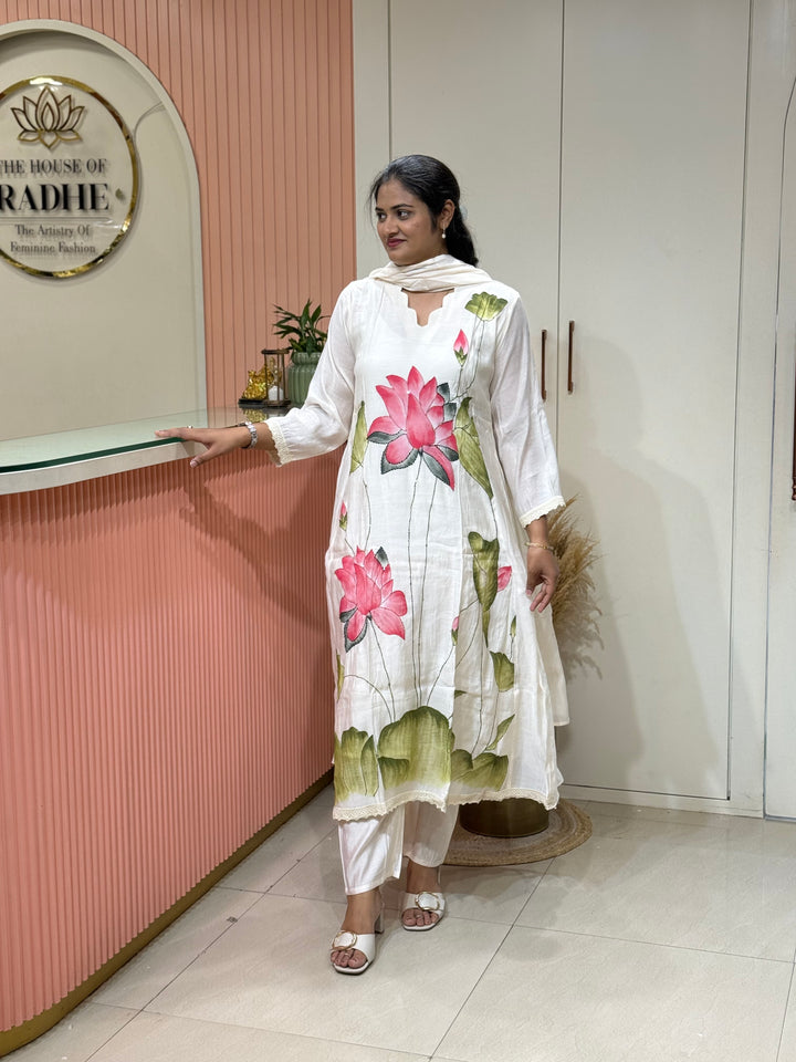Pure Mul Chanderi Collection with Brush Print | R218