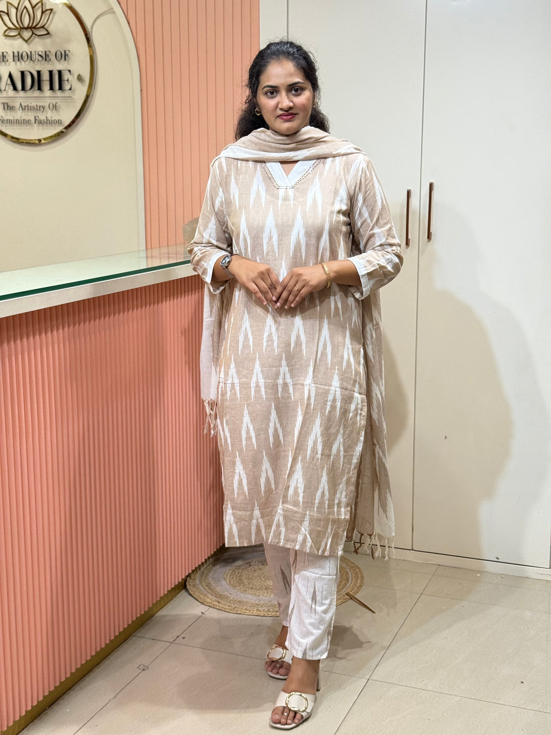 Ikkat Cotton Collection With Full Length Dupatta | R200