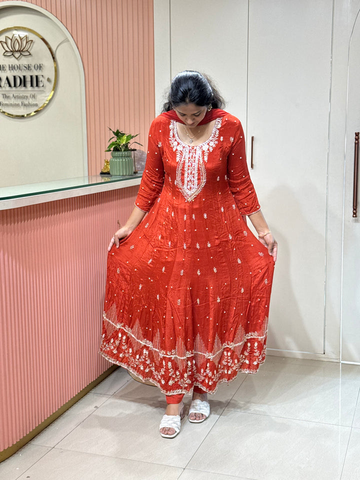 Pure Chinon Handwork Collection Party Wear | R177