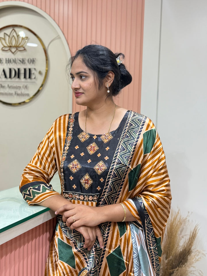 Gaji Satin Collection with Bandini print ( Dupatta Gaji Satin ) | R227