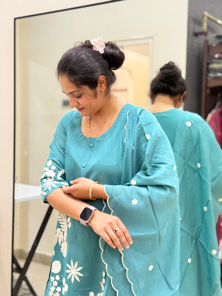 Mul Chanderi with Embroidery work | R204