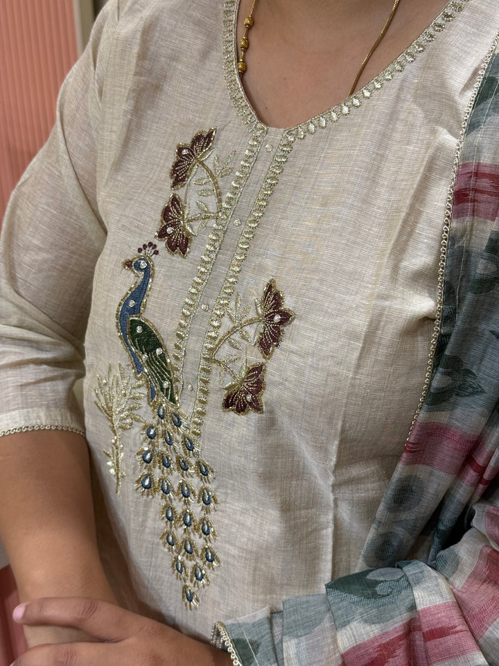 Pure Jamdhani Designer Collection with weaving Dupatta (Cotton Lining) | R211