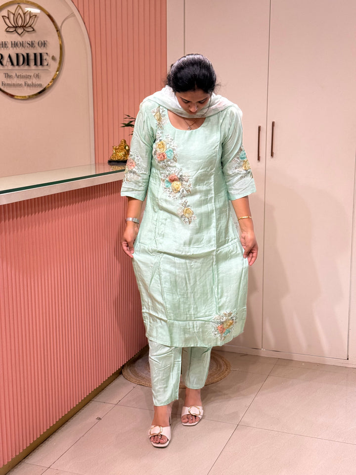 Dola Silk Collection with Floral Work | R219