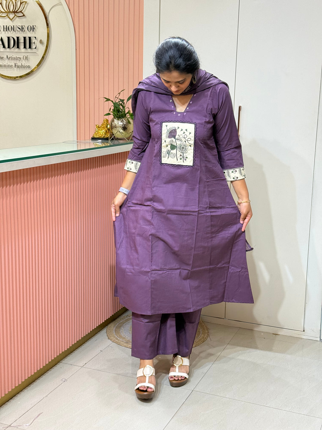 Cotton Beautiful Front &amp; Back Patchwork A-Line Collection | R220