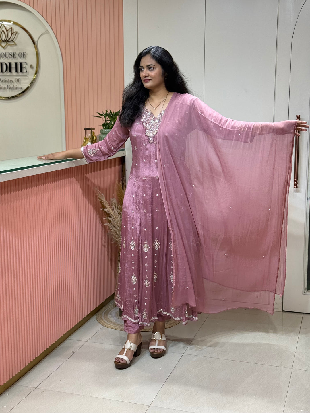 Pure Chinon Festive Collection | Full Handwork, Sequin &amp; Cut Dana | R177