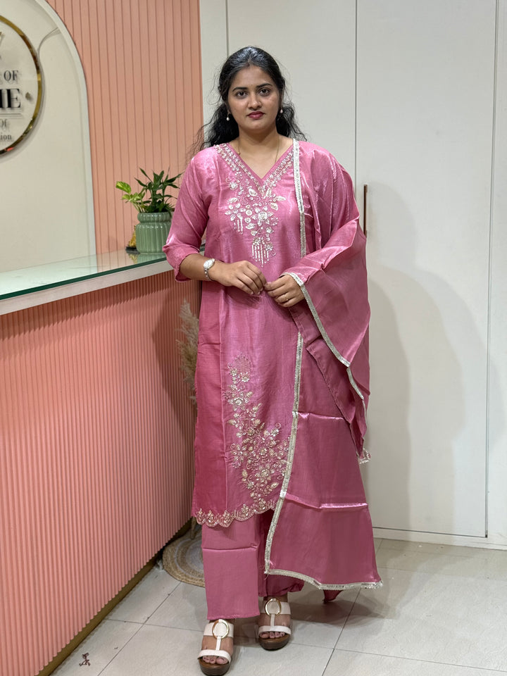 Roman Glass Fabric with beautiful work| R116