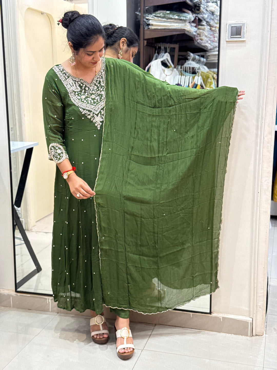 Pure Chinon Handwork Collection Party Wear  | R177