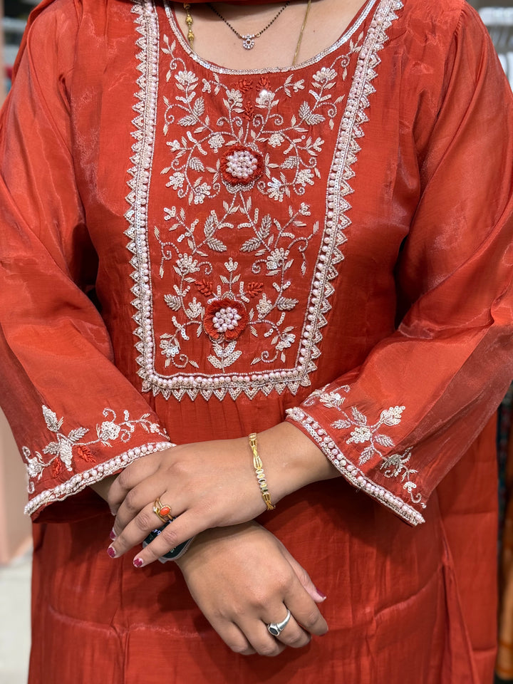 Pure Mul Chanderi Collection with Handwork ( Cotton Lining) | R229