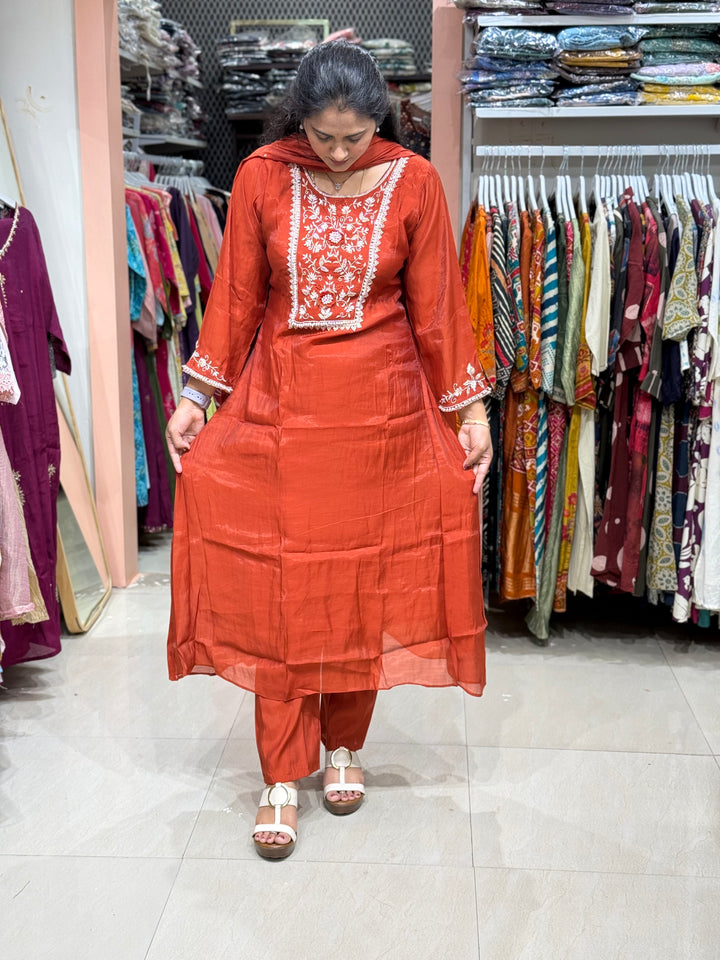 Pure Mul Chanderi Collection with Handwork ( Cotton Lining) | R229