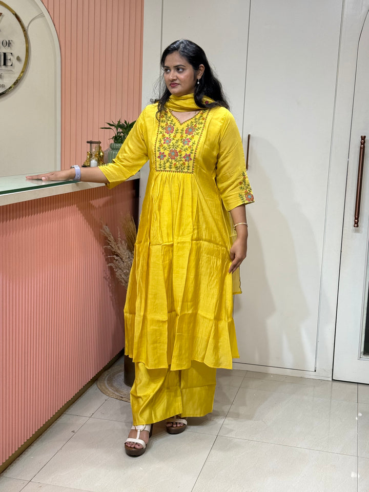 Mul Chanderi Collection with Embroidery work (Cotton Lining)| R204