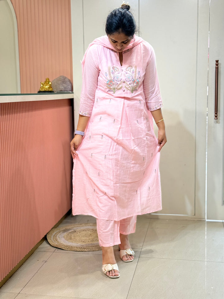 Pure Mul Cotton A-Line Collection With Embroidery Work| R168