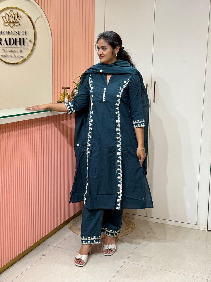 Cotton 3Pcs Set Collection with Embroidery work | R220