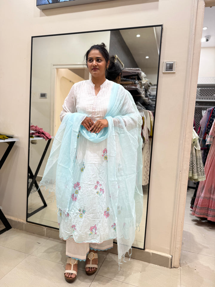 Premium Mul Cotton Ombré Shade Collection With Kota Doria Dupatta | R176