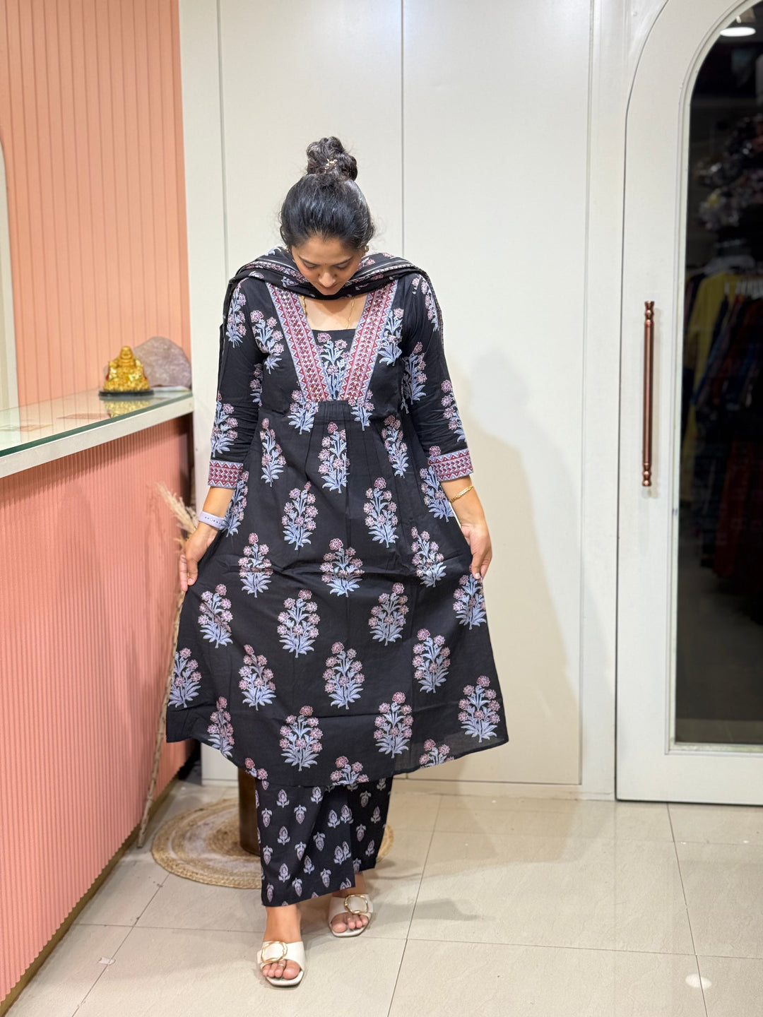 Pure 60-60 Cotton 3 Pc Kurta Set  | R108