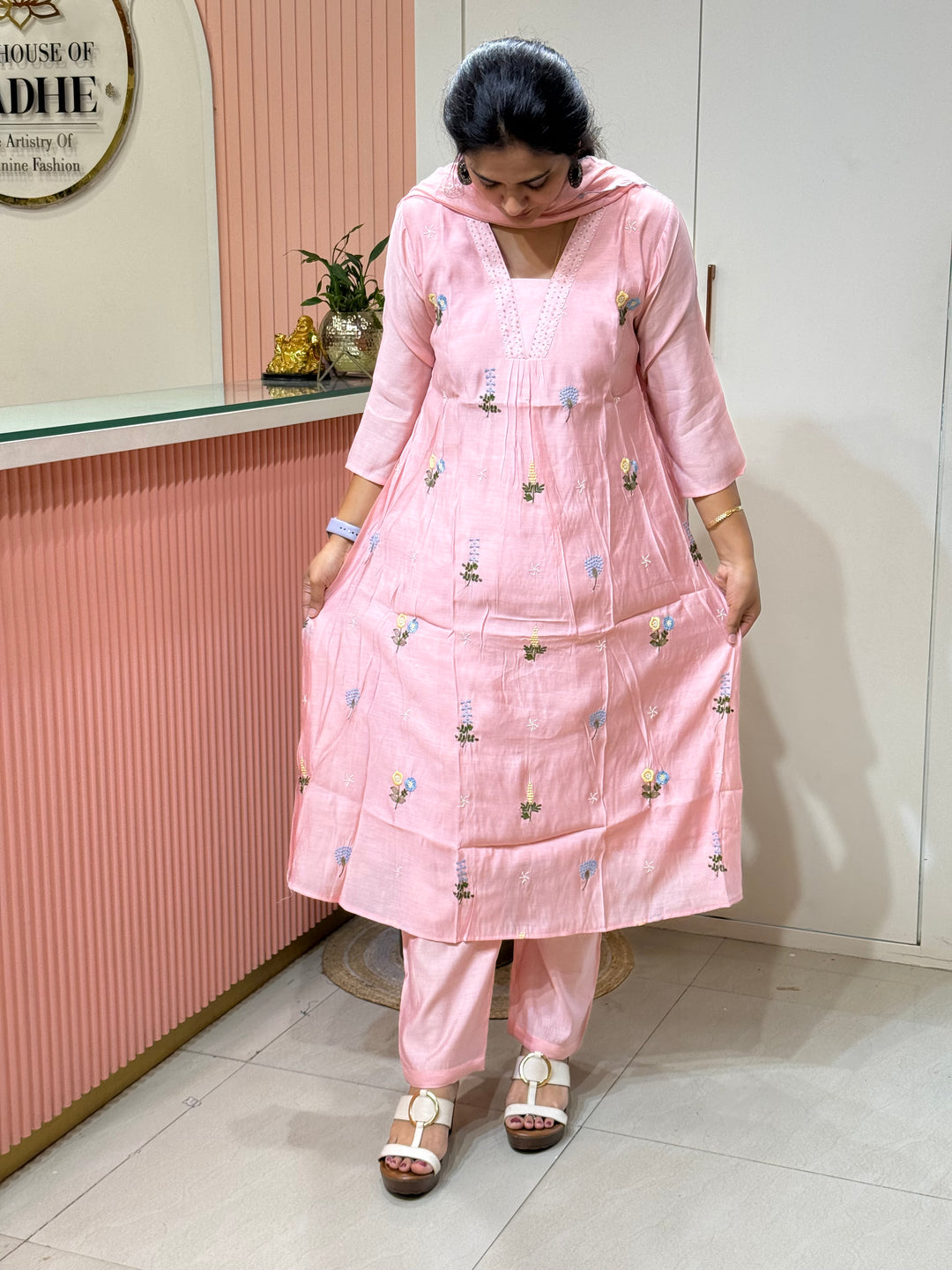 Mul Chanderi Collection with Embroidery work | R179