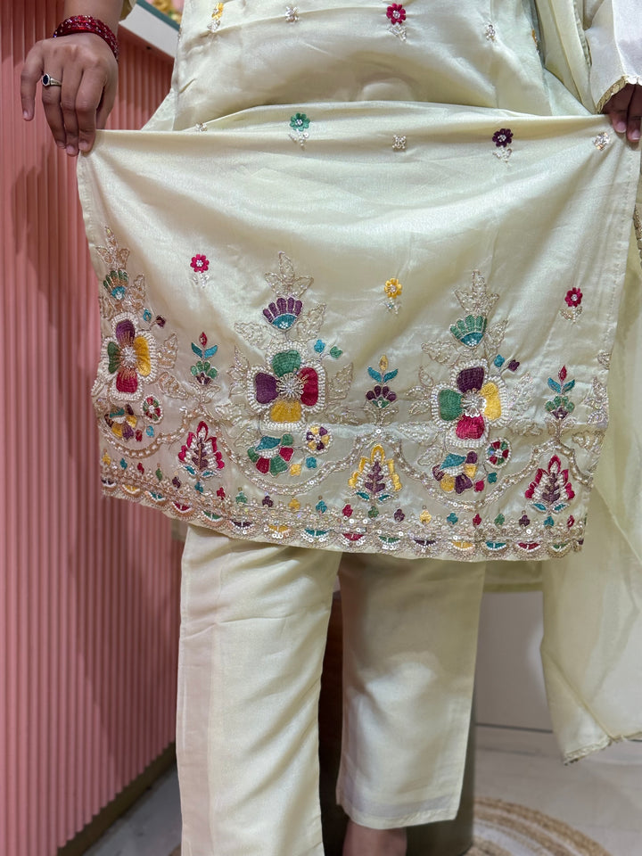 Heavy Daman Bead Embroidered 3 pcs set - RADHE5