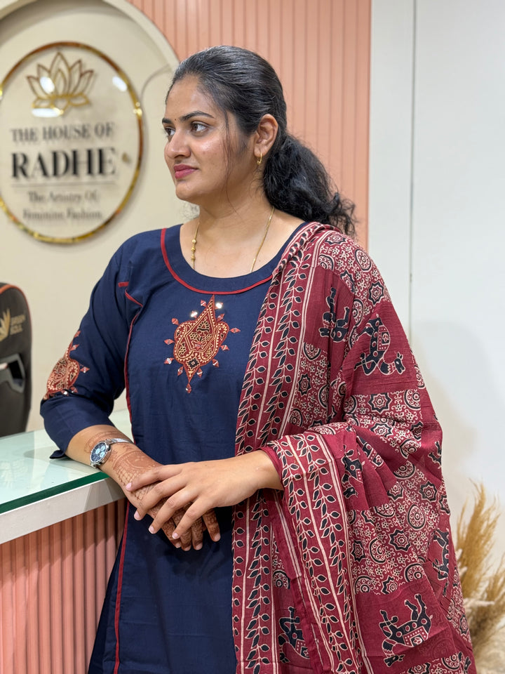 Cotton 3 Pc Collection with Patch work | R173