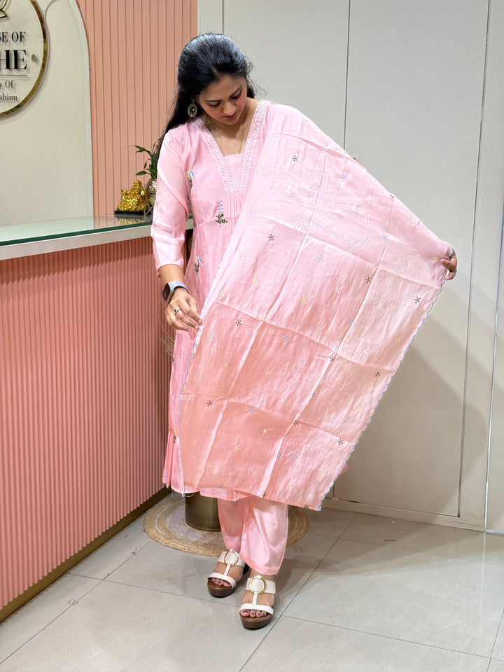 Mul Chanderi Collection with Embroidery work | R179