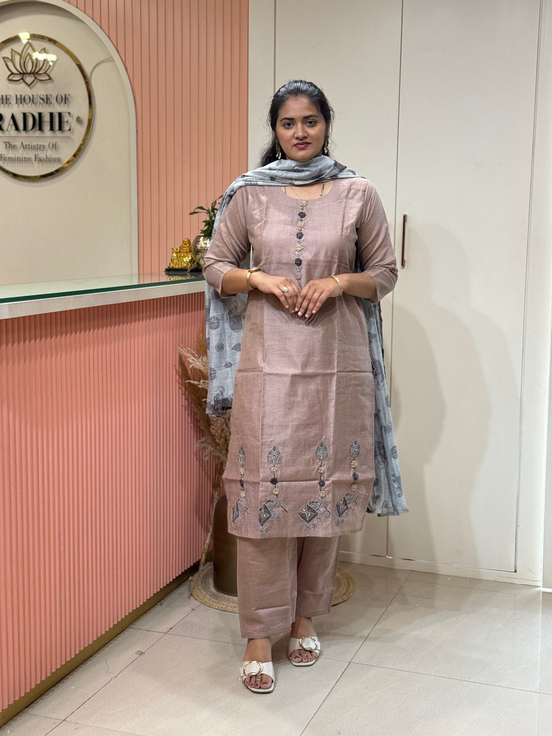 Pure Jamdhani Designer 3 Pcs Set Collection (Cotton Lining)| R211