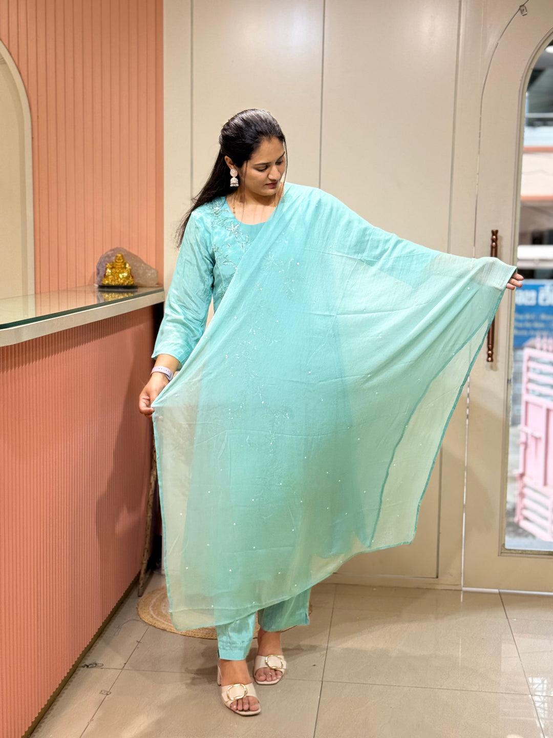 Pure Chinon Handwork Collection Party Wear  | R177
