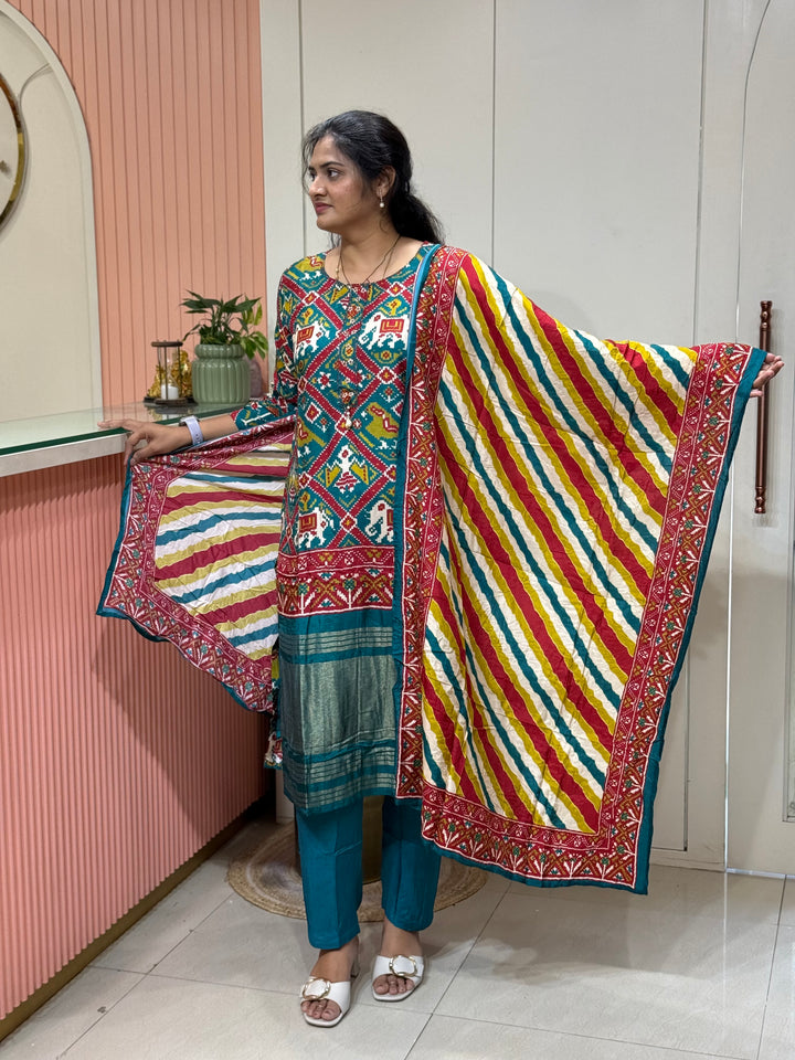 Tusser fabric with Patola design Collection | R227
