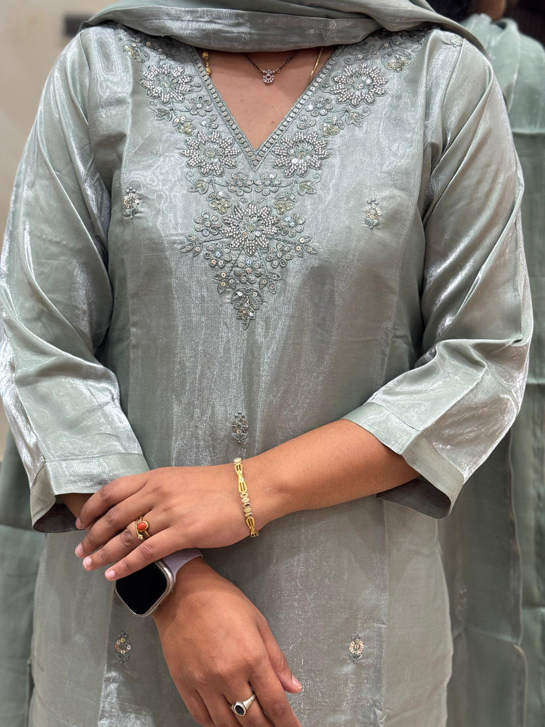 Premium Roman Gloss Silk Kurta Set – Elegant Collection | R116