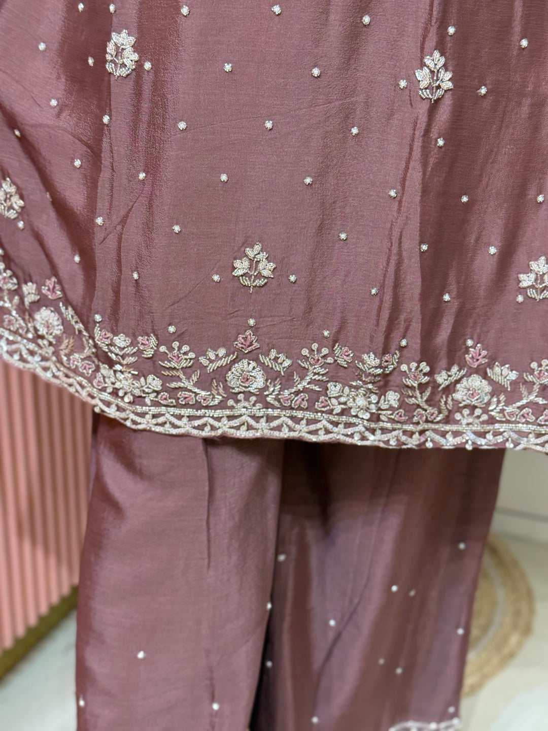 Pure Chinon Heavy Handwork Flared Palazzo Collection | R117